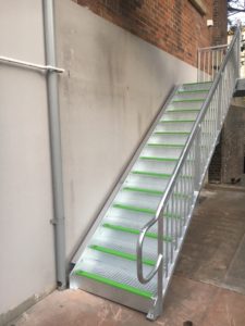 built description of steel stairs